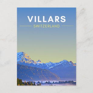 Villars Zwitserland Reis Briefkaart