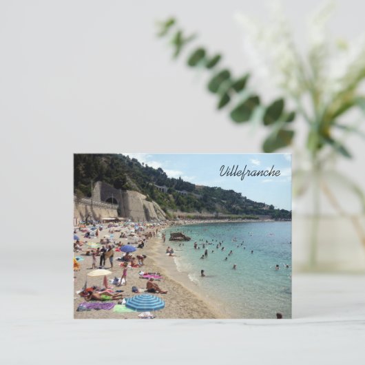 villefranche beachside briefkaart (Staand voorkant)
