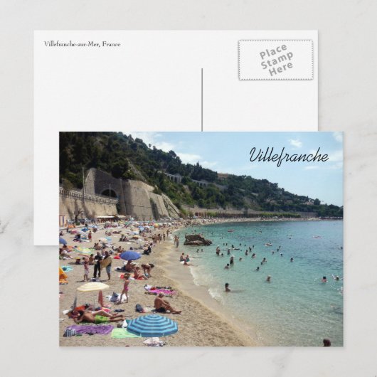 villefranche beachside briefkaart (Voorkant / Achterkant)