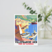 Villefranche France vintage Briefkaart (Staand voorkant)