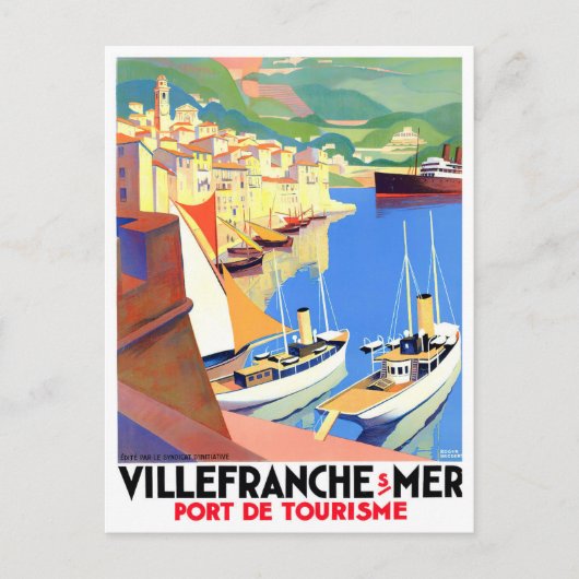 Villefranche France vintage Briefkaart (Voorkant)