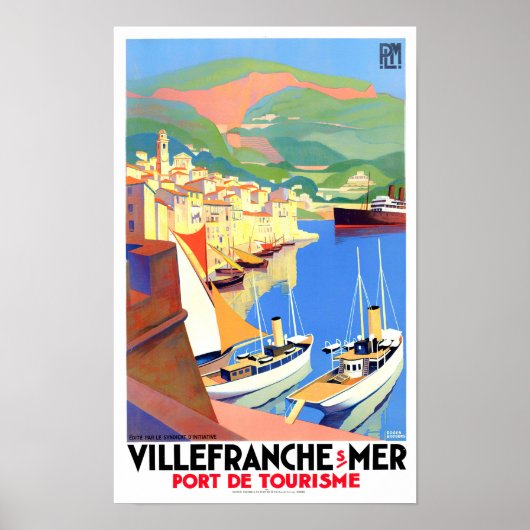 Villefranche France vintage Poster (Voorkant)