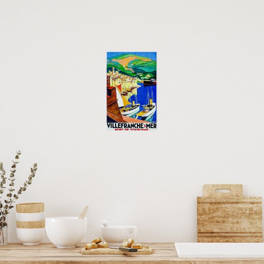 Villefranche-sur-Mer Frankrijk Reisposter Poster (Keuken)