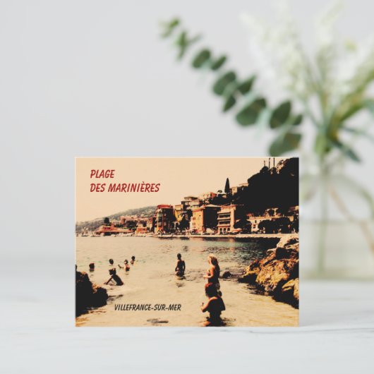 Villefranche-sur-Mer, strand, Briefkaart