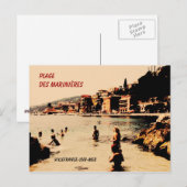 Villefranche-sur-Mer, strand, Briefkaart (Voorkant / Achterkant)