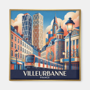 Villeurbanne Frankrijk Gratte-Ciel Stad Collage Magneet