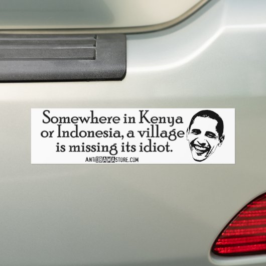 Villiage Idiot Bumpersticker (Op auto)