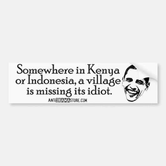 Villiage Idiot Bumpersticker (Voorkant)