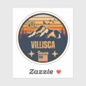 Villisca, Iowa Sticker (Vel)