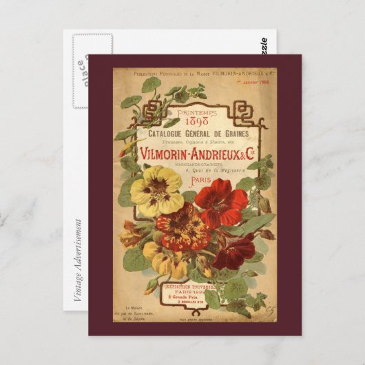 Vilmorin-Andrieux & Co. Seed Catalog AD Briefkaart (Voorkant / Achterkant)