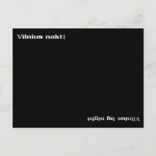 Vilnius bij nacht briefkaart (Voorkant)