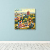 Vilnius Heuveltop Picknick Uitzicht Canvas Kunst (Insitu (Houten vloer))