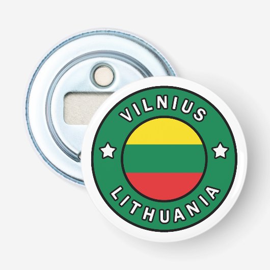 Vilnius Litouwen Button Flesopener (Voorkant)