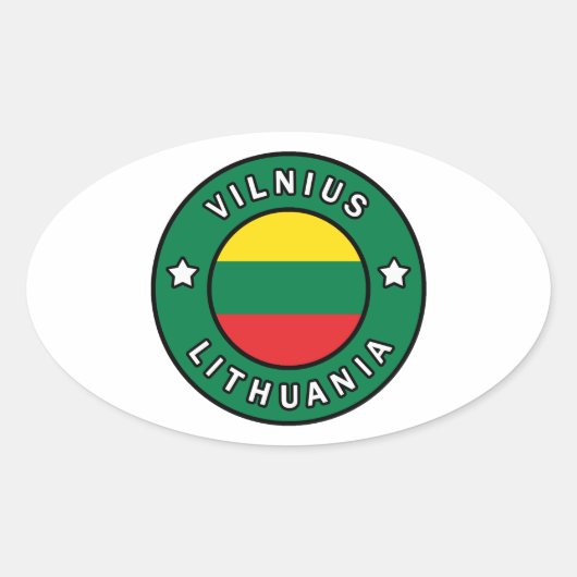 Vilnius Litouwen Ovale Sticker (Voorkant)