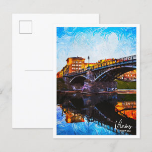 Vilnius Litouwen Prachtig olieverflandschap Briefkaart