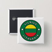 Vilnius Litouwen Vierkante Button 5,1 Cm (Voorkant /achterkant)
