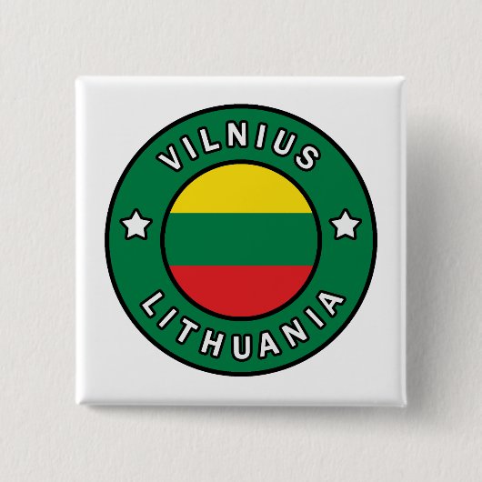 Vilnius Litouwen Vierkante Button 5,1 Cm (Voorkant)