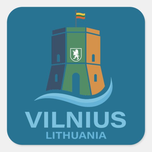 Vilnius Litouwen Vierkante Sticker (Voorkant)