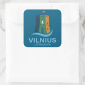 Vilnius Litouwen Vierkante Sticker (Tas)