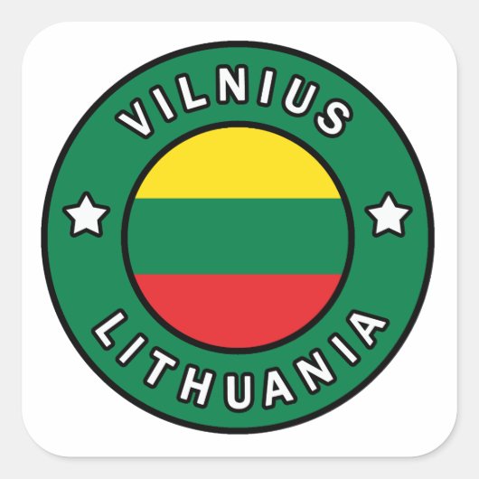 Vilnius Litouwen Vierkante Sticker (Voorkant)