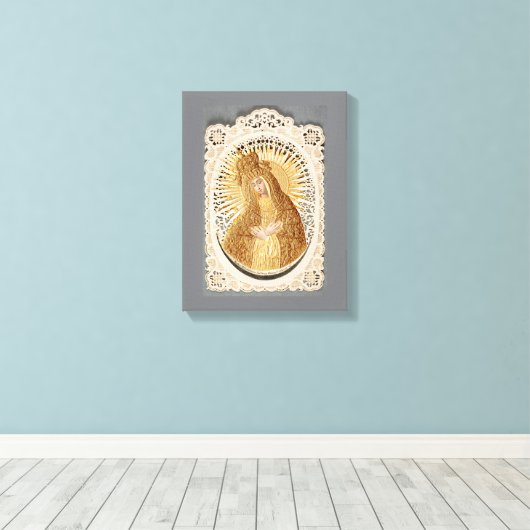 Vilnius Madonna in Gebed... beeldende kunst Canvas Afdruk (Insitu (Houten vloer))