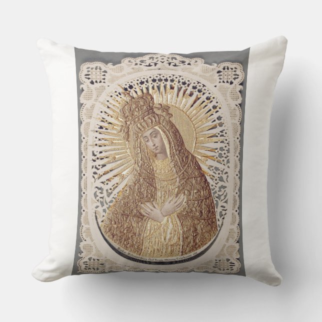 Vilnius Madonna in Gebed... beeldende kunst Kussen (Voorkant)