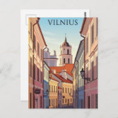 Vilnius Old Town Lithuania Travel Briefkaart (Voorkant / Achterkant)