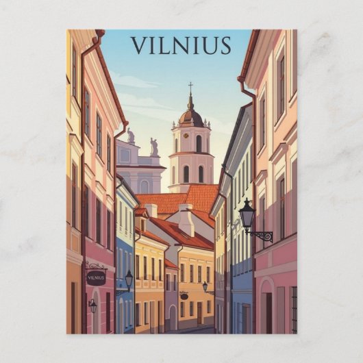 Vilnius Old Town Lithuania Travel Briefkaart (Voorkant)