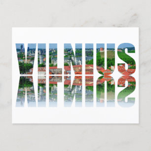 Vilnius-tekst met reflectie feestdagenkaart