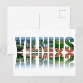 Vilnius-tekst met reflectie feestdagenkaart (Voorkant / Achterkant)