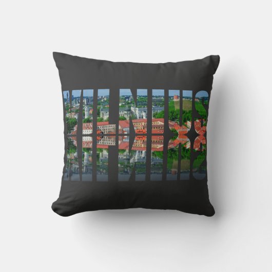 Vilnius-tekst met reflectie kussen (Voorkant)