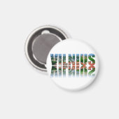 Vilnius-tekst met reflectie magneet (Voorkant / Achterkant)
