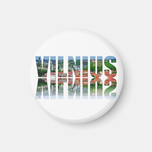 Vilnius-tekst met reflectie magneet (Voorkant)