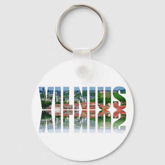 Vilnius-tekst met reflectie sleutelhanger (Voorkant)