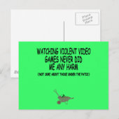 Viloent-videospel Briefkaart (Voorkant / Achterkant)