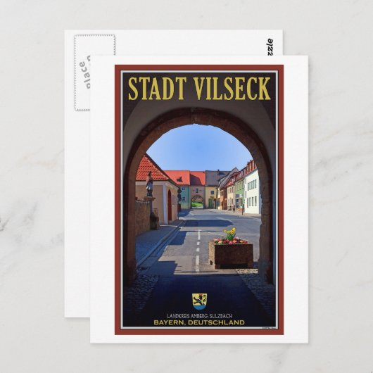 Vilseck - Uitzicht van Tower Gate Briefkaart (Voorkant / Achterkant)