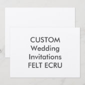 VILT ECRU 110lb 7 "x 5" bruiloft uitnodigingen (Voorkant / Achterkant)