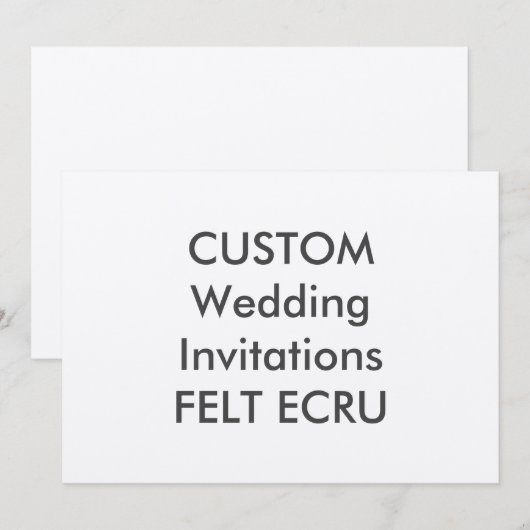 VILT ECRU 110lb 7 "x 5" bruiloft uitnodigingen (Voorkant / Achterkant)