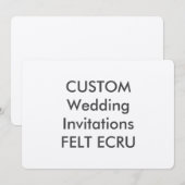 VILT ECRU 110lb 7 "x 5" bruiloft uitnodigingen (Voorkant / Achterkant)