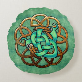 Vilt en veren rond kussen