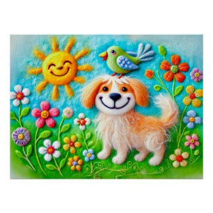 Vilt Hond Genietend van Zomerzonneschijn Perfect Poster