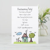 Vilt House Warming Moving Party Uitnodiging (Staand voorkant)