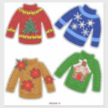 Vilt Look Christmas Tacky Sweaters Schattige Sticker<br><div class="desc">Zo schattig zijn deze plakkerige truien die je wilt dat echte truien passen! Mijn mooie vilten stijl kunstwerk voor de feestdagen,  maak deze kerst leuker met stickers! Geweldig cadeau idee! Kunst door Cherie's Art(c)2023</div>