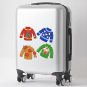 Vilt Look Christmas Tacky Sweaters Schattige Sticker (Koffer)