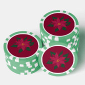 Vilt Look Red Poinsettia Bloemvakantie Poker Chips (Opstapeling)