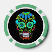 Vilt Look Sugar Skull Decoratief Mooi Poker Chips (Achterkant)