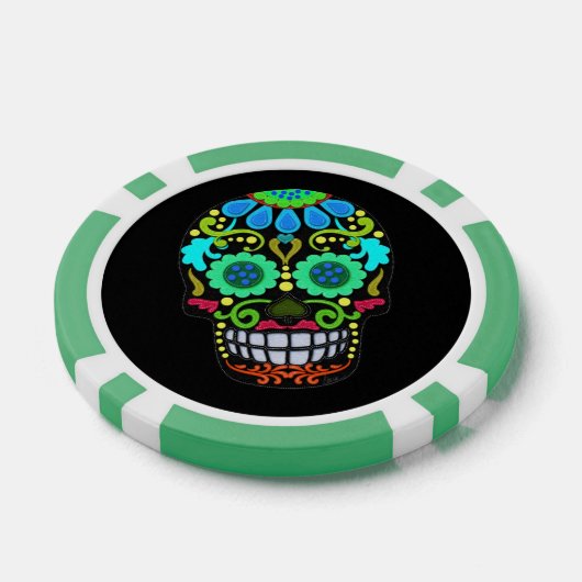 Vilt Look Sugar Skull Decoratief Mooi Poker Chips (Enkel)