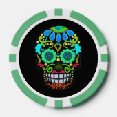 Vilt Look Sugar Skull Decoratief Mooi Poker Chips (Voorkant)