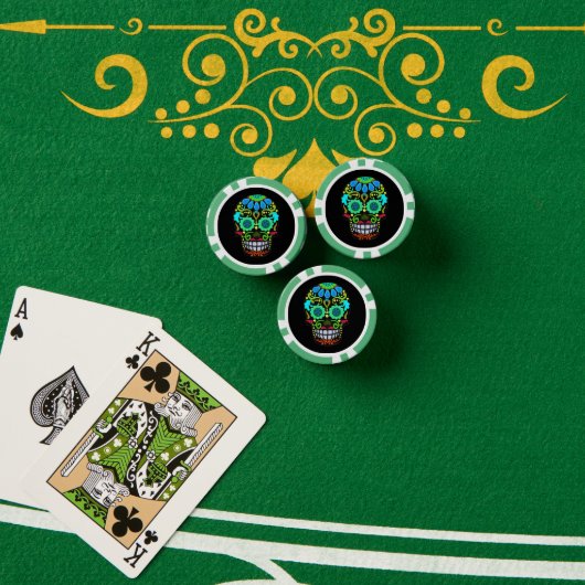Vilt Look Sugar Skull Decoratief Mooi Poker Chips (Pokertafel (Stack))