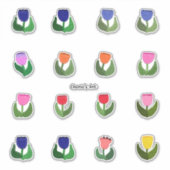 Vilt Look Tulpen Blad van Schattige Sticker (Voorkant)